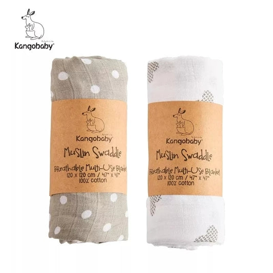 100% Cotton Muslin Swaddle Blanket (2 Pack)